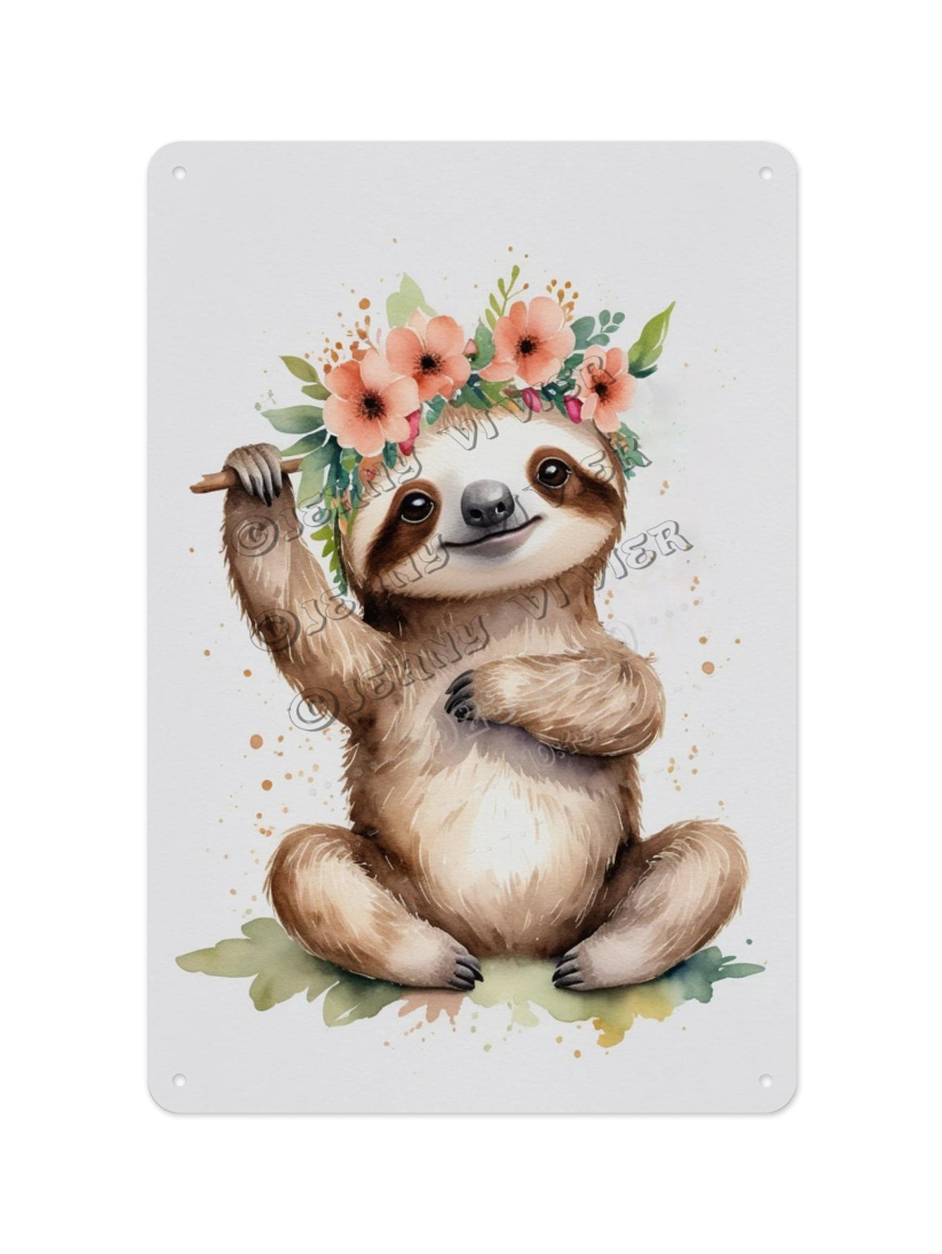 Artistic Aluminum Sign - Funny Sloth - 8 x 12 Inches - Unique Metal ...