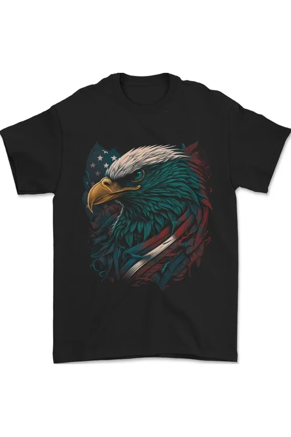 Artistic American Bald Eagle In Stars & Stripes Mens Womens S-5XL T-Shirt