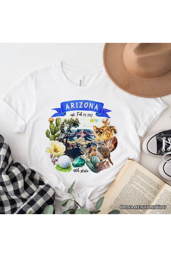 Artistic Arizona State Themes and Landmarks T-Shirt, Tee for History and Travel Lovers