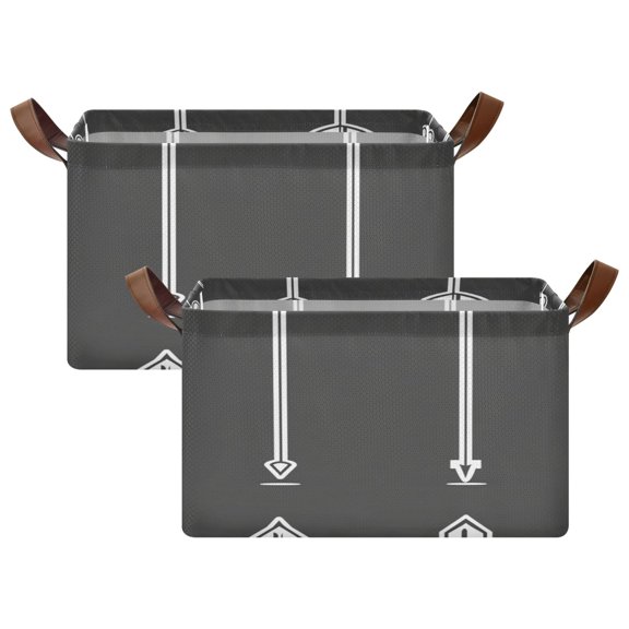 Artistic Arrow Collection 16.9x11.4x10in Foldable Open Home Storage Bins Durable Water Resistant Shelf Baskets