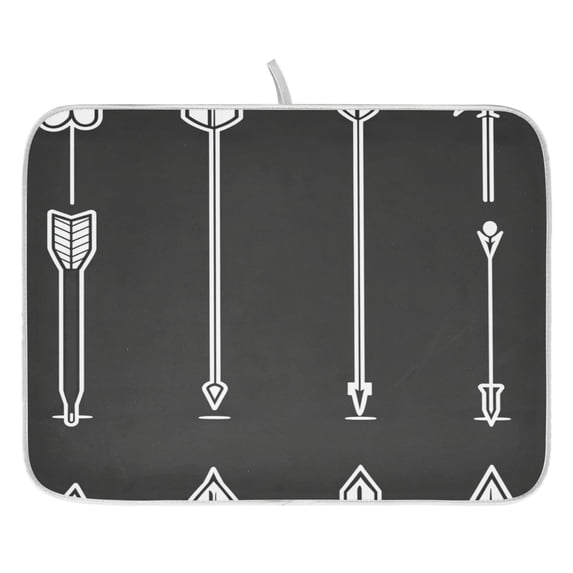 Artistic Arrow Collection Dish Drying Mat for Kitchen, Quick Drying Absorbent Soft Durable 16" x 18"