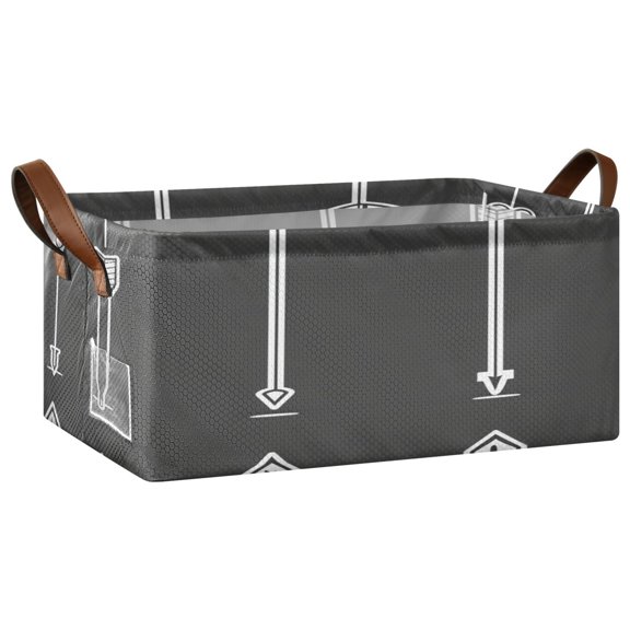 Artistic Arrow Collection Open Home Storage Bins Foldable Metal Frame Shelf Baskets 16.9x11.4x7.7in Water-Resistant