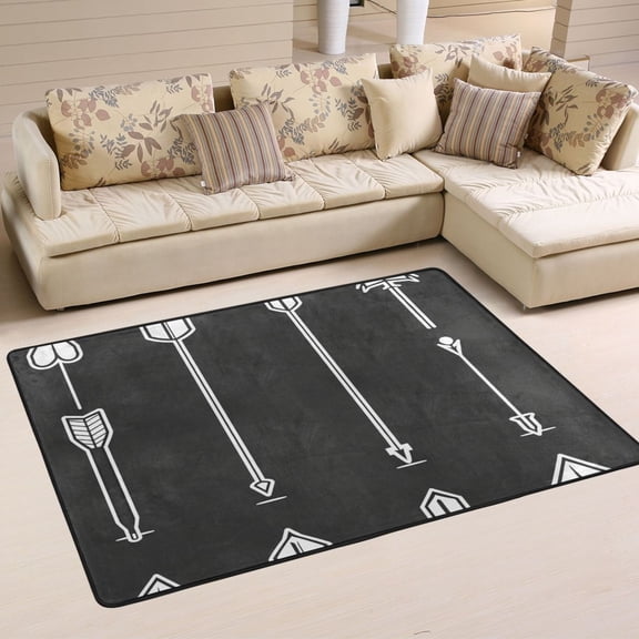 Artistic Arrow Collection Soft Polyester Area Rug 72''x48'', Non Slip, Memory Foam, Water Absorbent