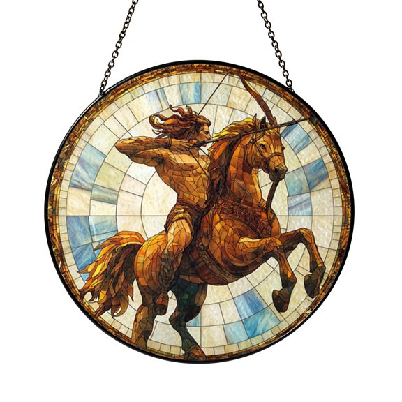 Artistic Arrow Symbol Stained Glass Suncatcher – Window Decor2001