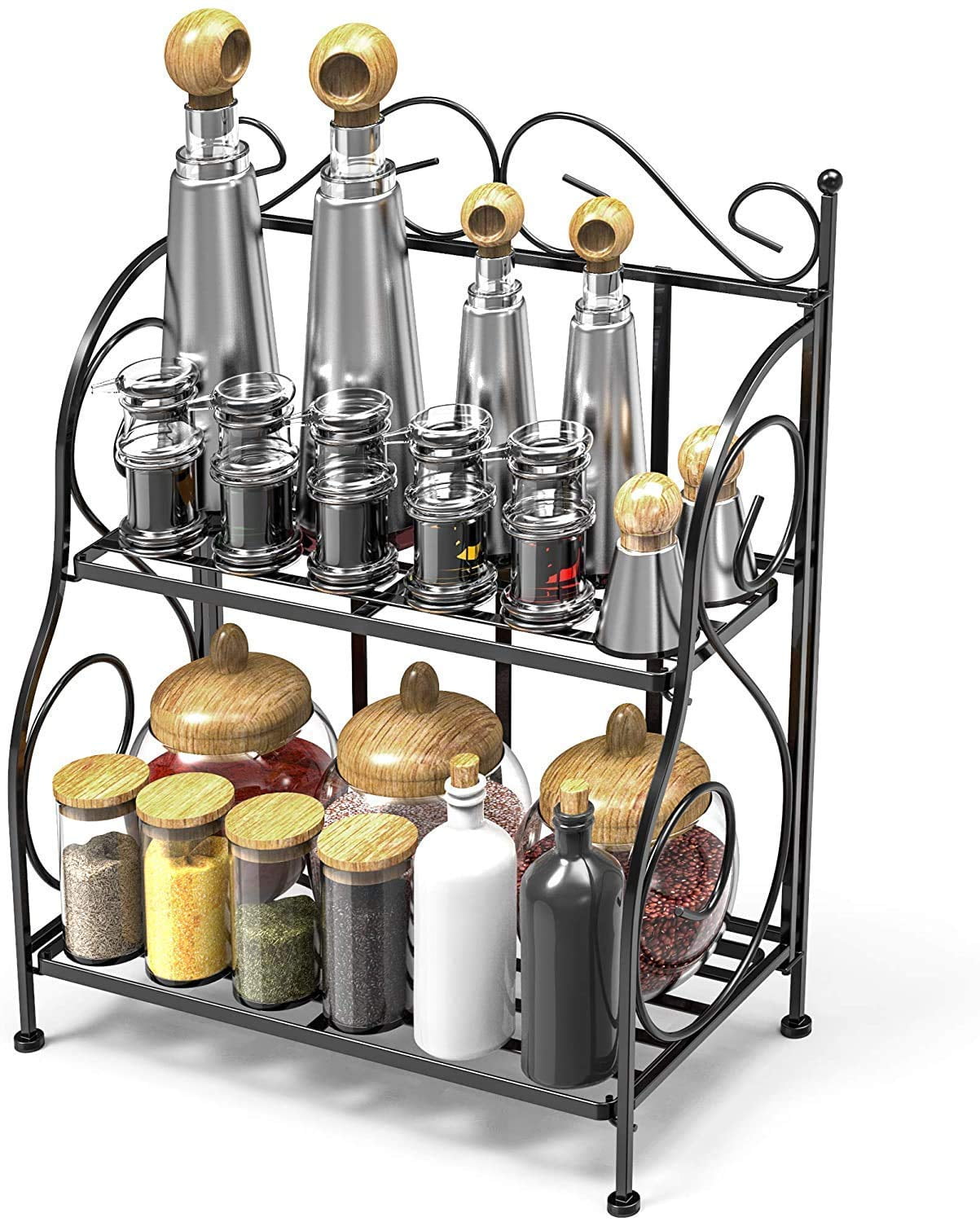 Artistic Art Gallery 2 Tier Wrought Iron Foldable Spice Rack Organisers ...