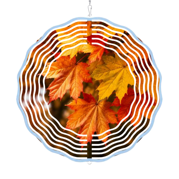 Artistic Autumn Maple Leaves Wind Chimes Spinner, 1010 Inch Wind Chime Metal Pendants - Hanging Garden Decor - Ideal Decoration for Outdoor Garden Porch Patio Backyard