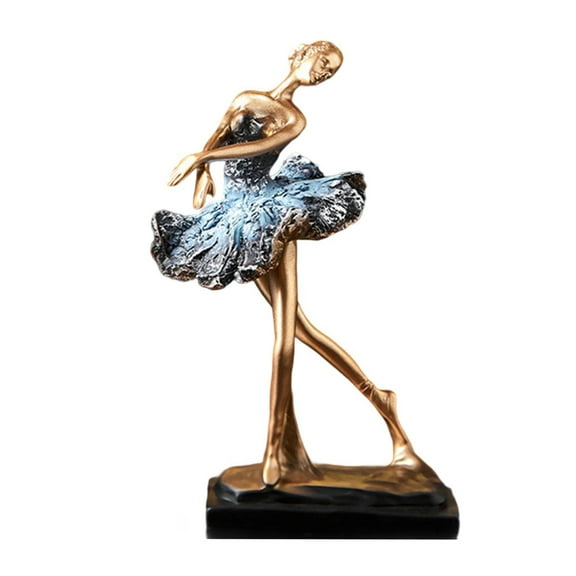 Artistic Ballet Dancer Figurine Sculpture Craft Statue Ornament Resin Handcrafted Decoration for Shelf