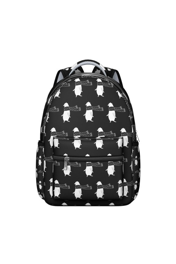 Artistic Bear Pattern Student Backpack Waterproof Scratch-Resistant School Bag with Aesthetic Brown Bear Print, Adjustable Straps, Large Capacity for Outdoor and Everyday Use