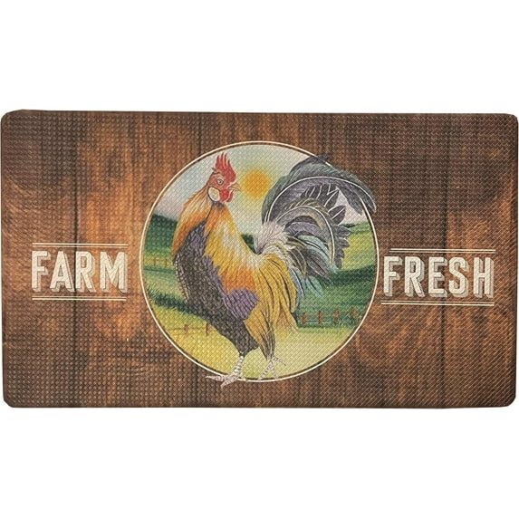 Artistic Beautiful Anti Fatigue Kitchen Floor Mat - Unique Floor Mats - Pain Relief Padded Kitchen Mats - Floor Mats For In Front Of Sink - Memory Foam 30" X 17.5" X 10mm Rooster