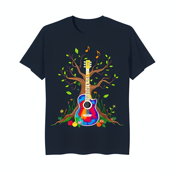 Artistic Black T-Shirt with Unique Tree Graphic Design