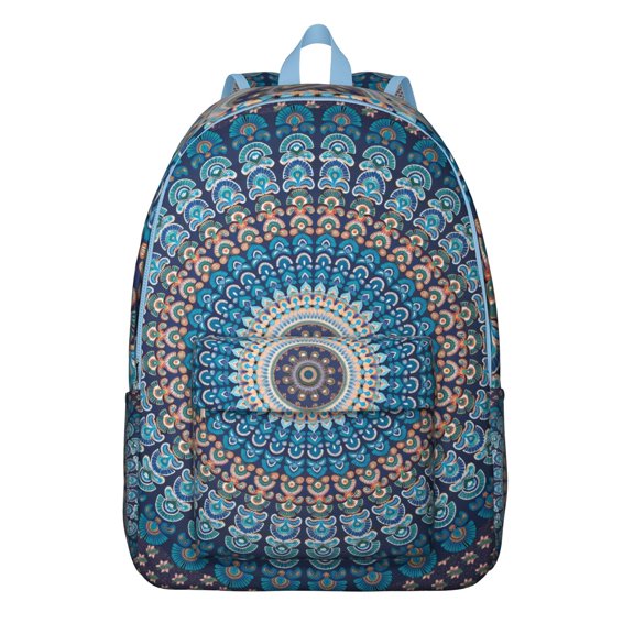 Artistic Bohemian Style School Backpack – Colorful Traditional Pattern Bookbag for Women and Teenagers, Perfect for Work, Commute or Travel