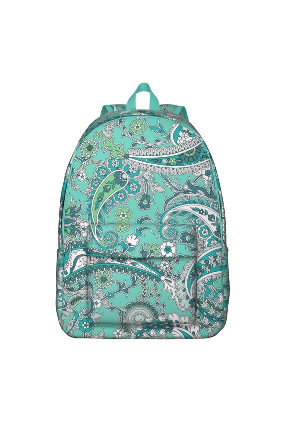 Artistic Boho Chic Backpack with Paisley Design, Roomy School College Bookbag for Students, Secure Laptop Daypack with Multiple Pockets, Ideal Gift for Women Teens