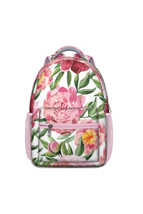 Artistic Botanical Student Backpack - Durable Bookbag with Padded Straps