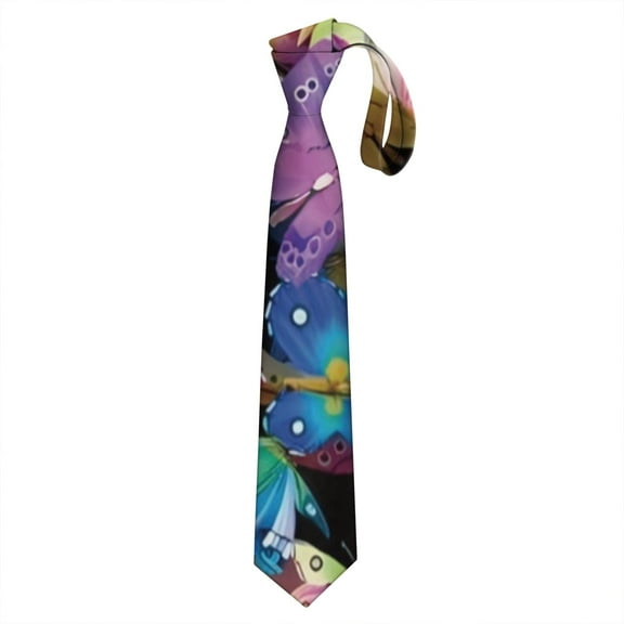 Artistic Butterflies Men's Necktie - Fashionable Wedding Tie for Groomsmen - Soft Satin & Wrinkle-Resistant