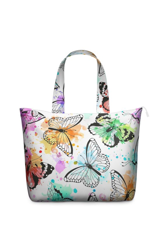 Artistic Butterfly Design Travel Duffel, Aesthetic Floral Print Weekender Tote for Butterfly Lovers, Lightweight and