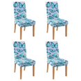 thumbnail image 1 of Artistic Butterfly and Floral Pattern Chair Covers Set of 4, Stretch Washable Polyester Kitchen Slipcovers, Removable Seat Protector for Gathering or Banquet, 1 of 7
