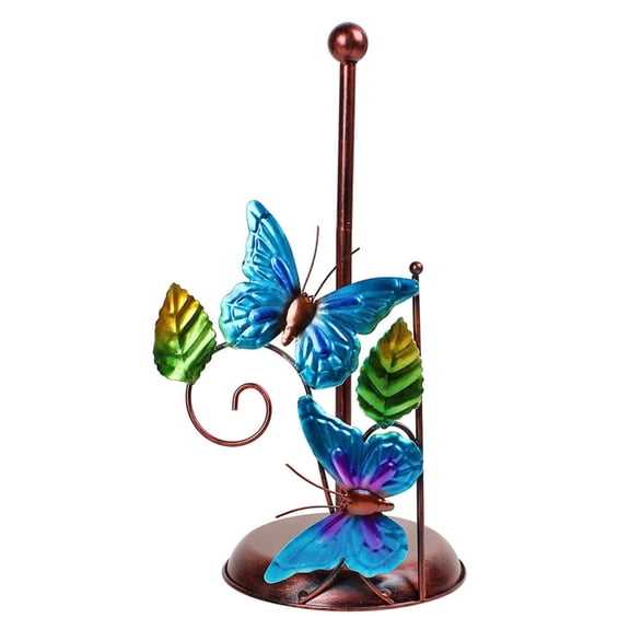Elegant Butterfly Iron Paper Towel Holder Sturdy Iron Butterfly Tissue Stand Portable Paper Rack for Various Home Use