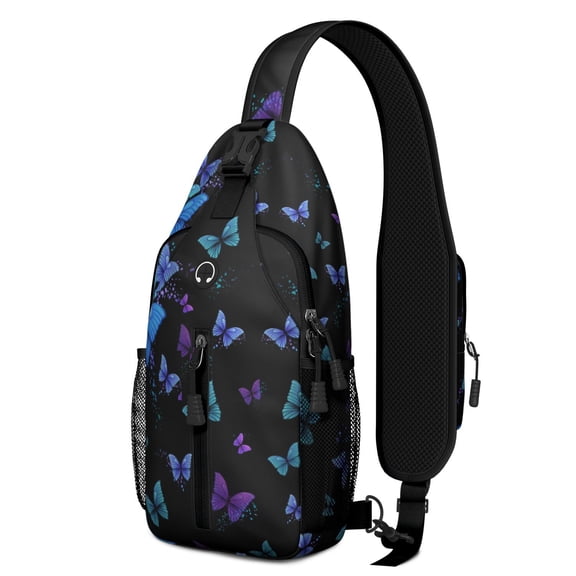 Artistic Butterfly Sling Backpack – Cute Floral Print Shoulder Bag for Women Women – Aesthetic Colorful Small Purse for Butterfly Lovers