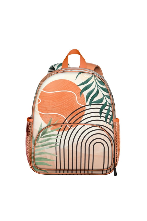 Artistic Cat Print School Bag - Ergonomic & Organized Storage Compartments