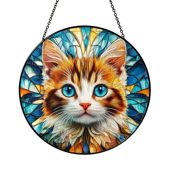Artistic Cat Stained Glass – Decorative Window