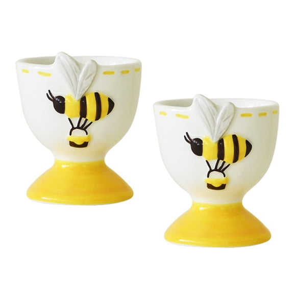 Artistic Ceramic Holder & Bowl Set, Bees Embossed Spring Dining Accessories, 2PC Kitchenware Decor