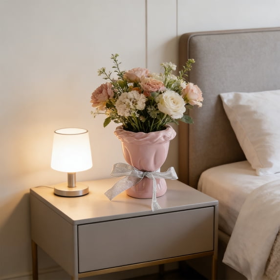 Artistic Ceramic Vase, Decorative Flower Container, Modern Shape Vase for Home Living Room Table Wedding Decoration Display Accent Piece