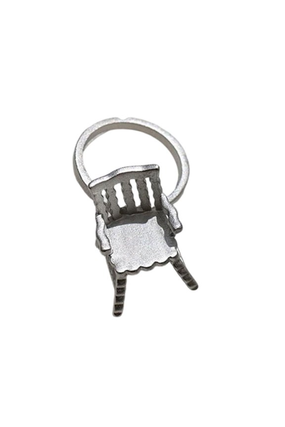 Artistic Chair Inspired Open Band Rings Adjustable Size Stylish Hand Jewelry For Art Lovers And Trendsetters