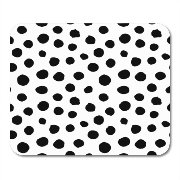 Artistic Chaotic Polka Dots Abstract White and Black Pattern Mousepad Mouse Pad Mouse Mat 9x10 inch