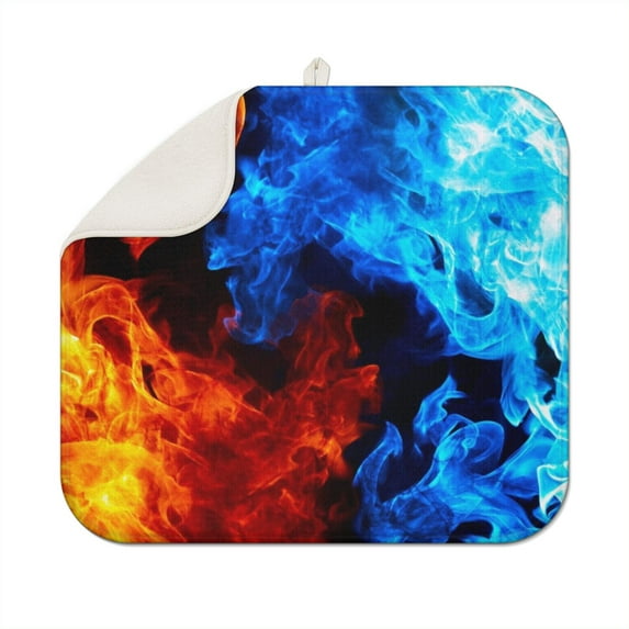 Artistic Classic Geometric Pop Art Drying Mat Thick 3-Layer Absorbent Countertop Pad Heat Resistant 18x16 Inch