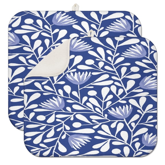 Artistic Coffee Mat Bohemian Microfiber Dish Drying Pad Retro Rustic Rack Pad Draining Mat for Countertop Mug Spill Drip Mat for Coffee Machine