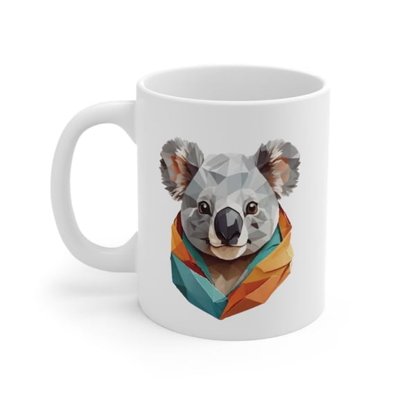 Artistic Coffee Mug Gift, Beautiful Origami Coffee Mug, Origami Koala, Koala Bear, Coffee Mug, Koala Mug Design, Bear Mug Design, Cup.