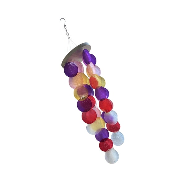 Artistic Colorful Capiz Shell Windchime for Home and Garden Hanging Ornament