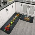 thumbnail image 1 of Artistic and Colorful Kitchen Rugs and Mats Set of 2, Spicy Art Non-Slip Backing Kitchen Rugs, Cooking Sets Low-Profile Washable Floor Mat for Home Kitchen Decor - 17x29 and 17x47 Inch, 1 of 6
