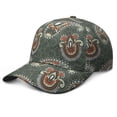 thumbnail image 1 of Artistic Colorful Snapback Hat - Ethnic Paisley Design with UV Protection & Structured 6-Panel, 1 of 6