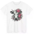 thumbnail image 1 of Artistic Cow With Flowers T-Shirt - Cow Graphic Tee Unisex S-5XL Hot Trending Shirt, Vintage Birthday Gift, 1 of 2