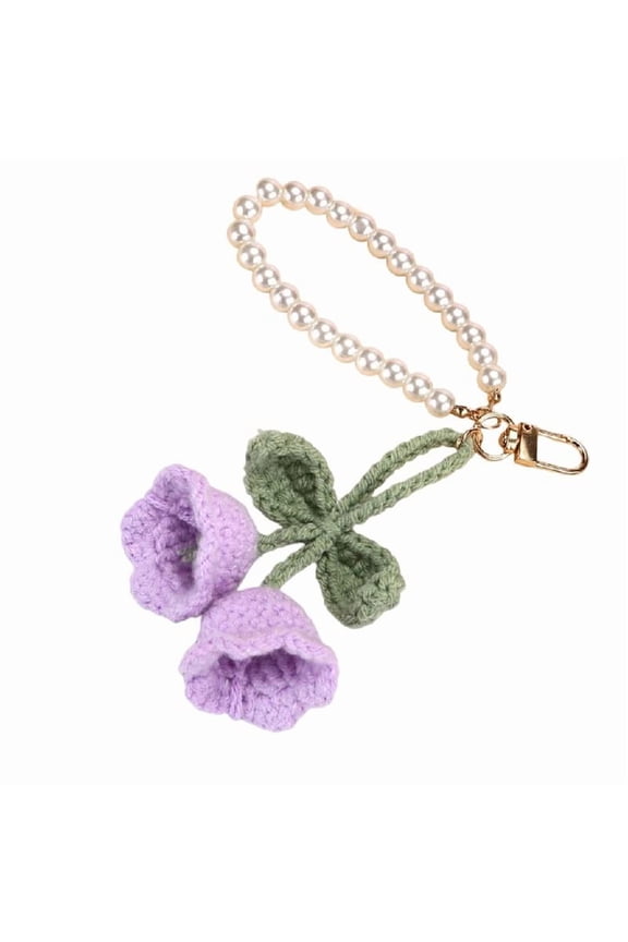 Artistic Crochet Flower Keychain Handmade Knitted Jewelry Soft Yarn Texture Perfect for Decorating Bags and Keys