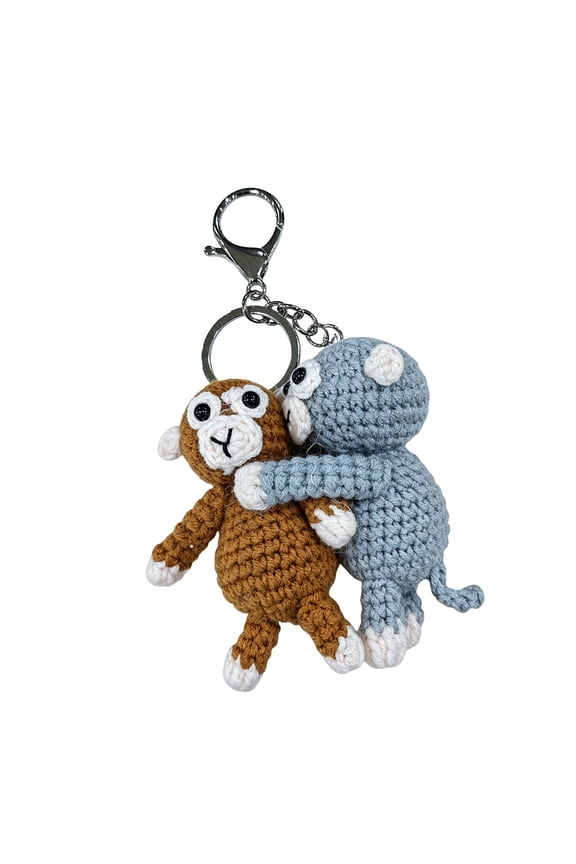 Artistic Crocheted Boxing Monkey Keychain Great For Motorcycles Key And Bag Charms Gifts And Daily Use And