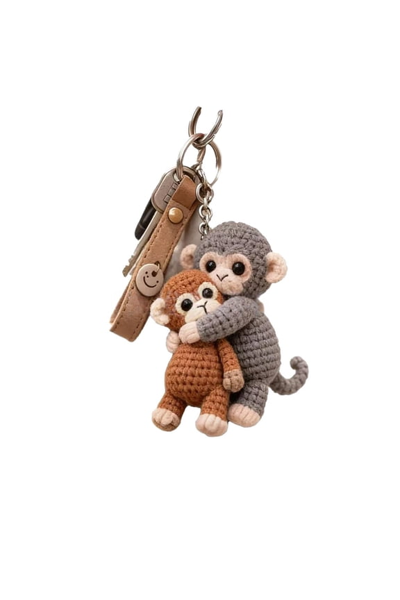 Artistic Crocheted Boxing Monkey Keychain Great For Motorcycles Key And Bag Charms Gifts And Daily Use And