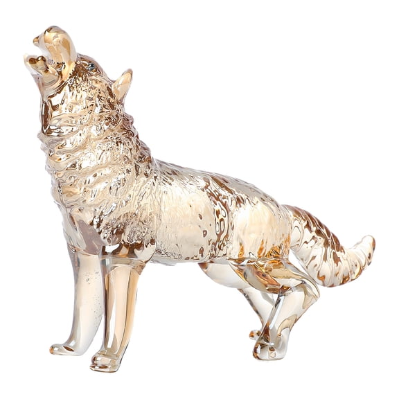 Artistic Crystals Glass Wolf Figurine Beautifully Howlings Wolf Statue for Home Decoration