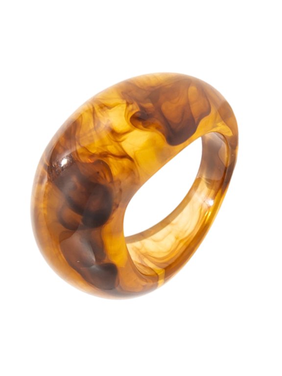 Artistic Curved V Shaped Statement Rings Lightweight Resin Construction Graduated Color Unisex Jewelry Accessory