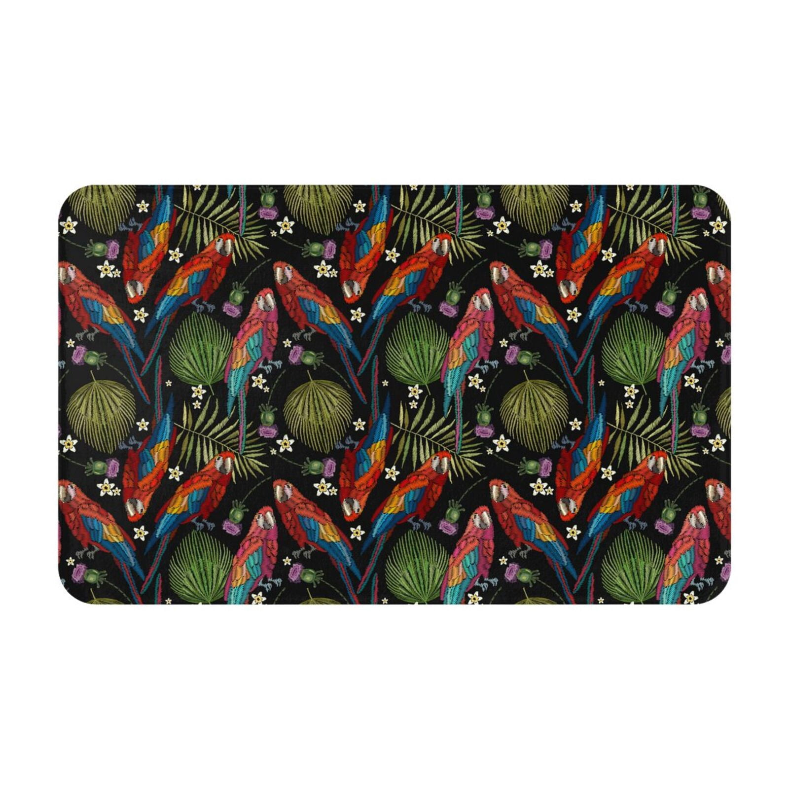 Parros Rugs Artistic Cute Parrot Plant Flower Door Mat for Indoor, Welcome Door ...