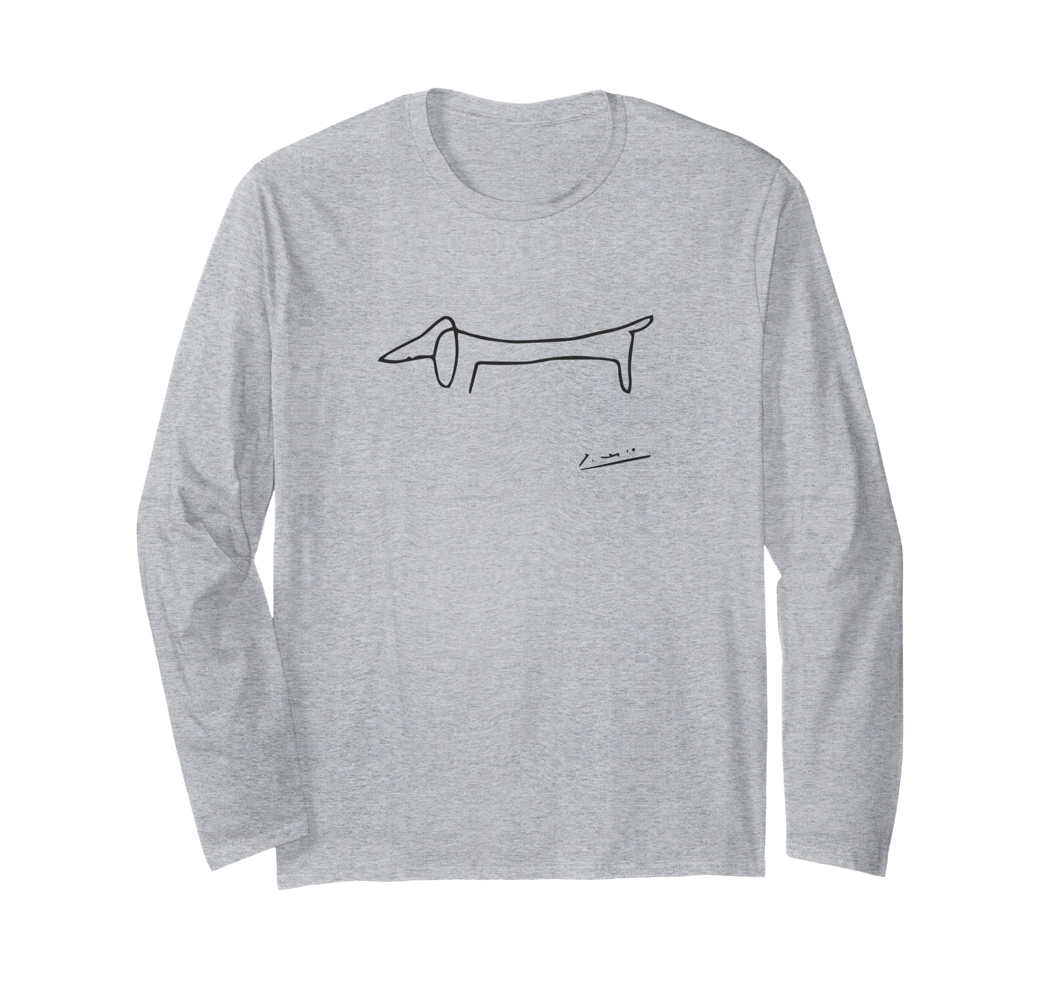 Artistic Dachshund Dog Line Art Long Sleeve T-Shirt for Pet Lovers ...
