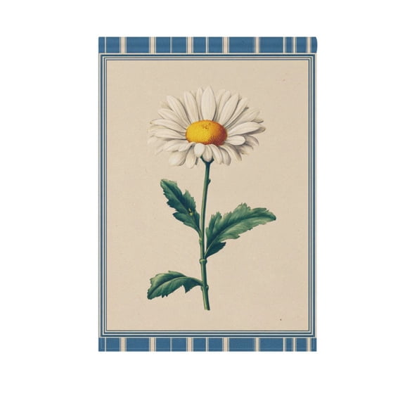 Artistic Daisy Lattice Frame Garden Flag Double Sided 12 x 18/28 x 40 Inch Yard Flag Home Outdoor Yard Patio Lawn Decor