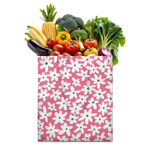 Artistic Daisy and Bee Print Canvas Tote – Lightweight Eco-Friendly Bag