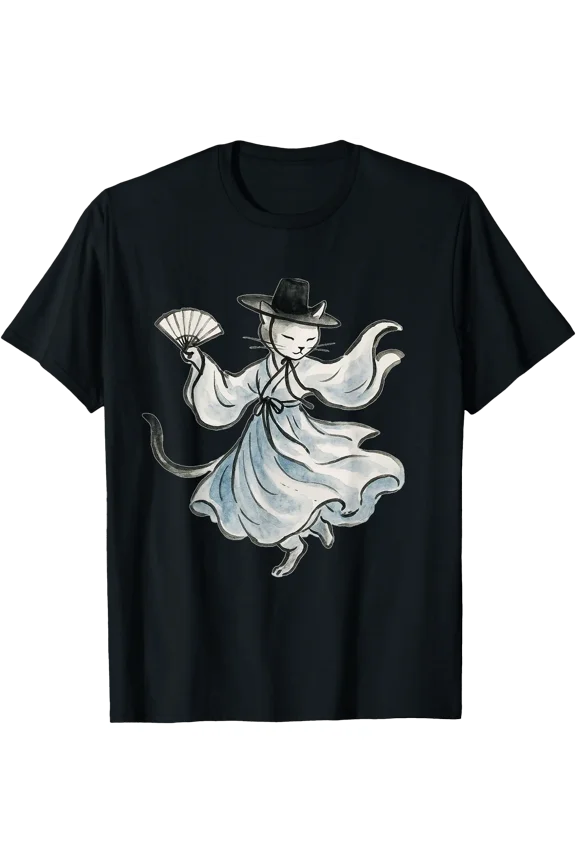 Artistic Dancing Korean Cat T-Shirt