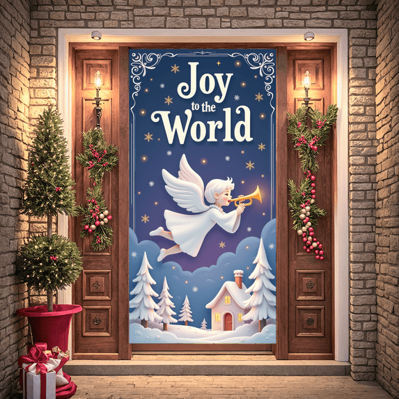 Artistic Design Joyful Banner Winter Celebration Decorative Theme for Holiday Gatherings Christmas Parties Family Events