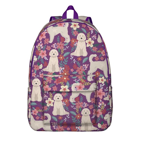 Artistic Dog Print Backpack, Waterproof School Bag with Watercolor Dog Artwork and Dog Lover Gift Pattern