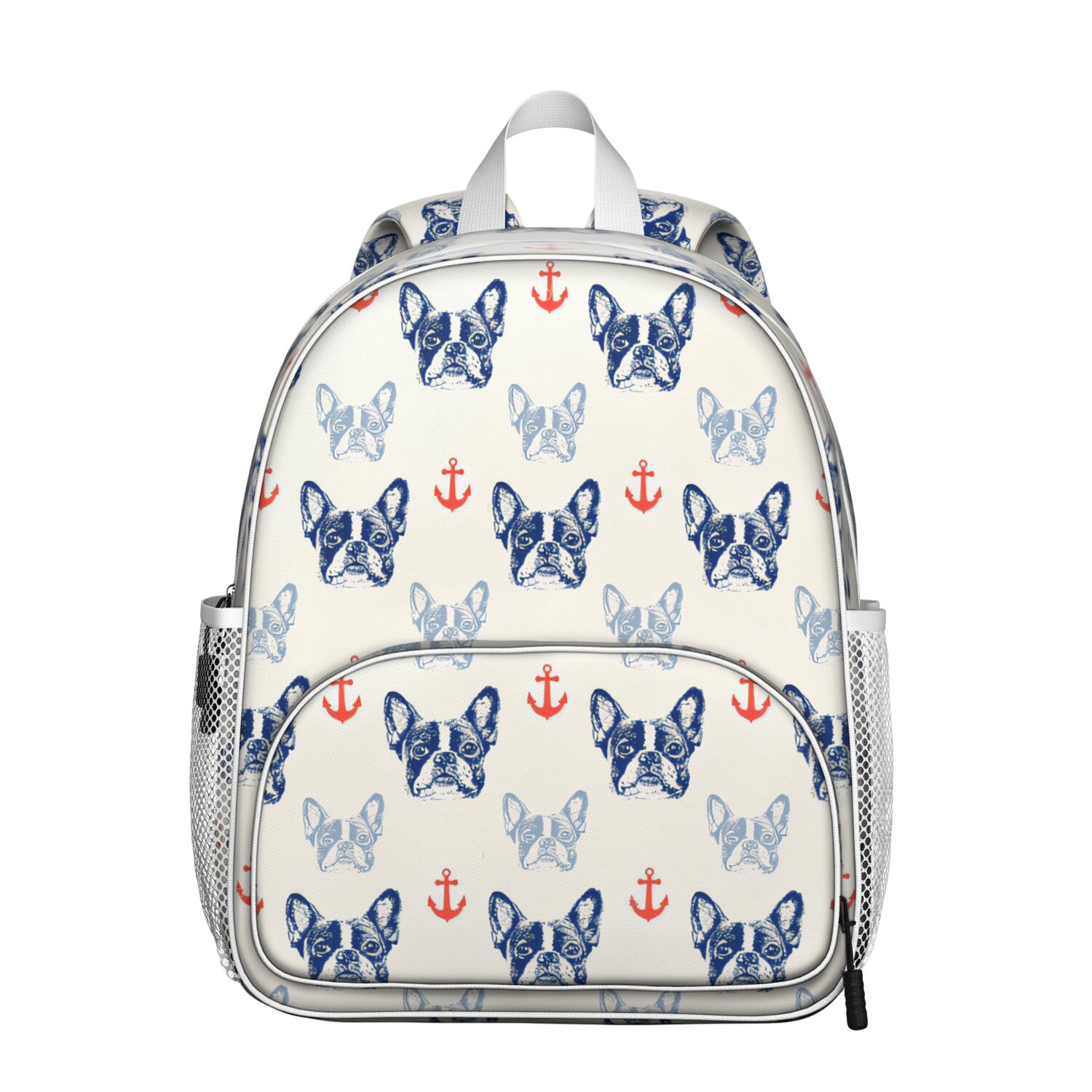 Artistic Dog Print Student Backpack – Playful Puppy Paw Pattern with ...