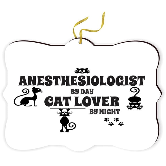 Artistic Donna - Anesthesiologist by Day Cat Lover by Night - for Car Interior Rear View Mirror Hanger Car Accessories Interior Decoration Hanging Ornament Fancy Christmas Tree Ornament for Christmas
