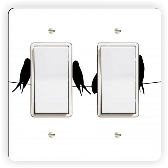 Artistic Donna - Birds on Wire be Different -Double Rocker Light Switch Cover - Double Rocker Switch Plate